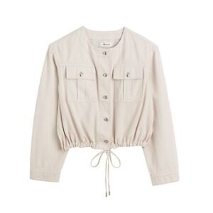 Madewell Drawstring Utility Jacket Ivory Vintage Canvas Airy Denim‎ S